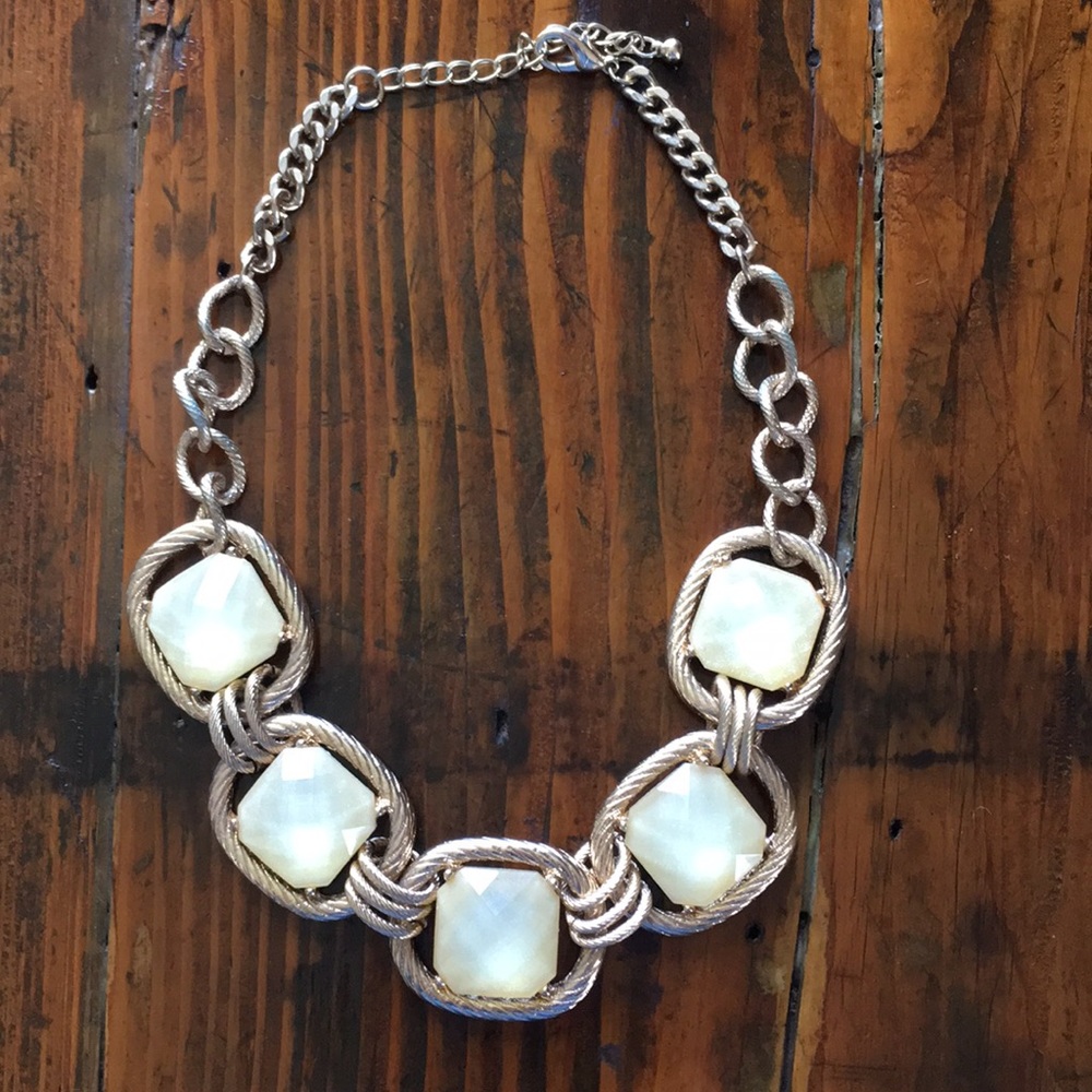 Gold Stone Statement Necklace